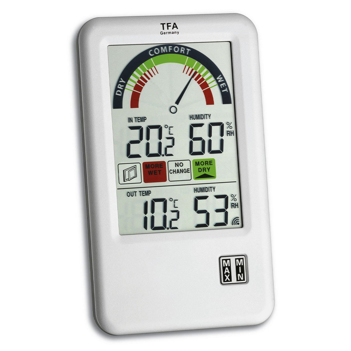 tfa dostmann 30.3045.IT kablosuz transmitterli iç dış sıcaklık ve nem ölçer termometre-higrometre tm832.1143.it